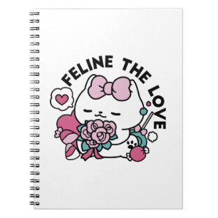 Cuaderno Diseño de gatos de San Valentín lindo - Pelear por