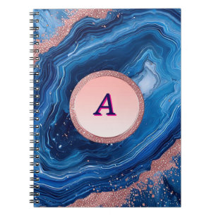 Cuaderno Diseño de geoda abstracta con acentos de oro rosa