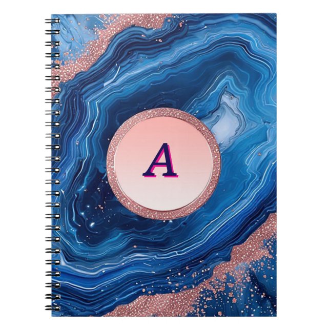 Cuaderno Diseño de geoda abstracta con acentos de oro rosa (Frente)