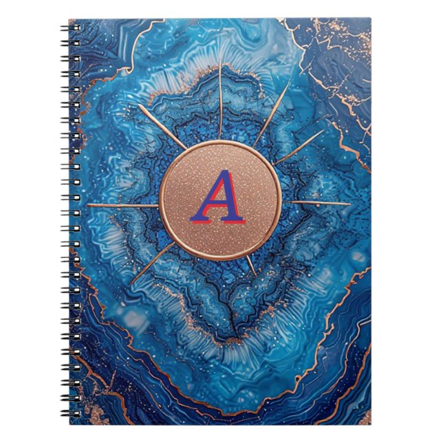 Cuaderno Diseño de geoda abstracta con acentos de oro rosa (Frente)