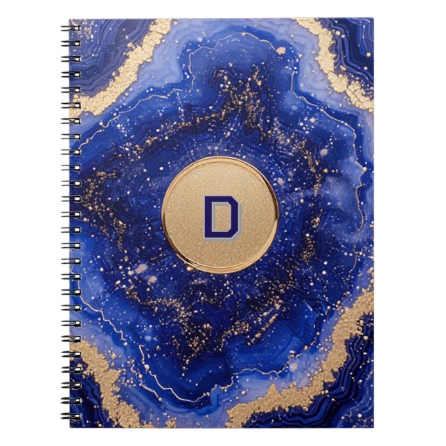 Cuaderno Diseño de geoda abstracta con acentos de oro rosa (Frente)