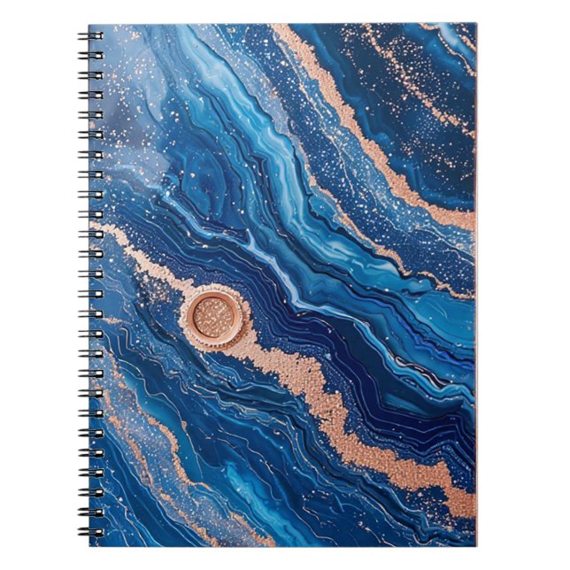 Cuaderno Diseño de geoda con acentos de oro rosa (Frente)