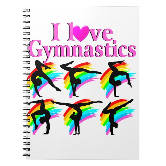 Cuaderno DISEÑO DE GIMNASTICAS DE bonito PINK RAINBOW (Frente)