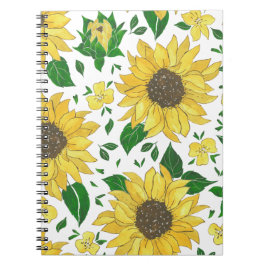 Cuaderno Diseño de Girasol – Ilustración Floral Brillante