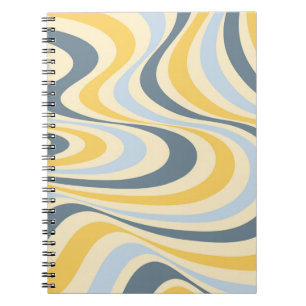 Cuaderno Diseño de giro abstracto amarillo y azul