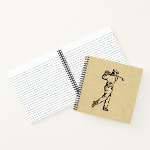 Cuaderno Diseño de golfista de cuero