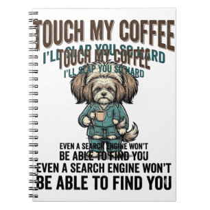 Cuaderno Diseño de grabado vintage de advertencia de café p