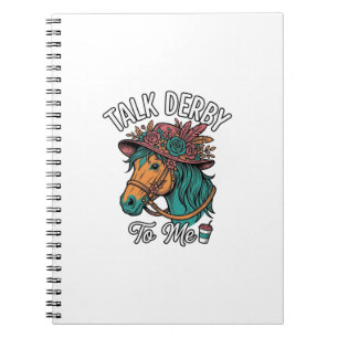 Cuaderno Diseño de grabado vintage de caballo Derby Talk