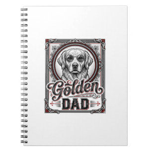 Cuaderno Diseño de grabado vintage de papá Golden Retriever