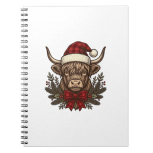Cuaderno Diseño de grabado vintage de vaca altlandesa de Na