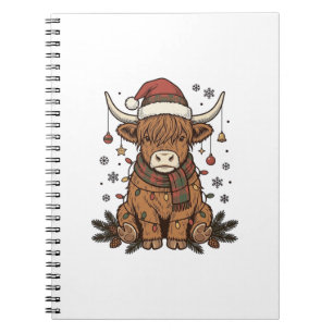 Cuaderno Diseño de grabado vintage de vaca de las Highlands