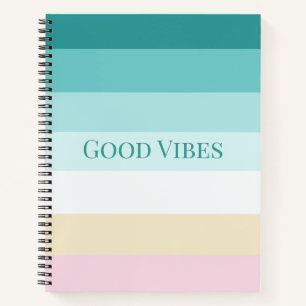 Cuaderno Diseño de gradiente pastel de buenas vibras editab