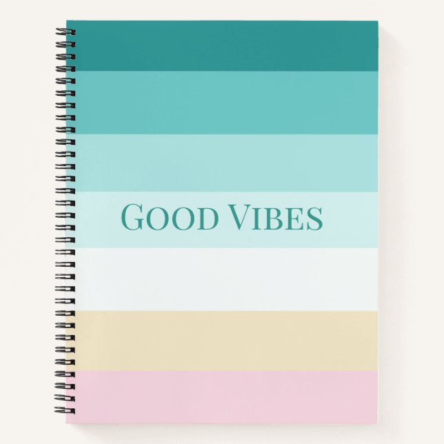 Cuaderno Diseño de gradiente pastel de buenas vibras editab (Anverso)
