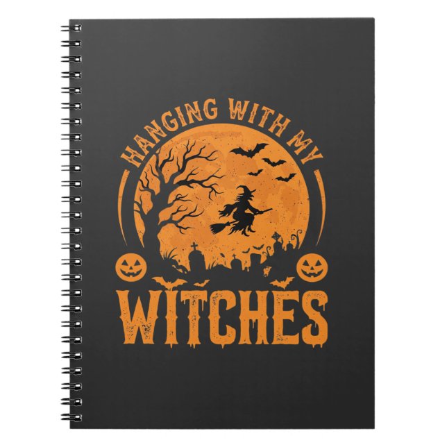 Cuaderno Diseño de Halloween Colgando Con Mis Brujas (3) (Frente)
