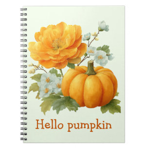 Cuaderno Diseño de Halloween con calabaza floral