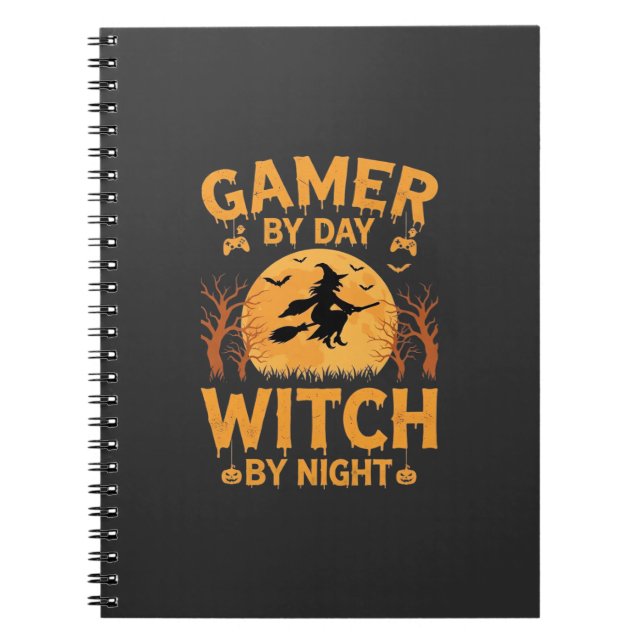 Cuaderno Diseño de Halloween de Bruja para Jugadores (Frente)