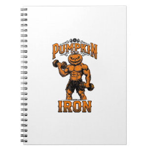 Cuaderno Diseño de Halloween de culturista vintage de hierr