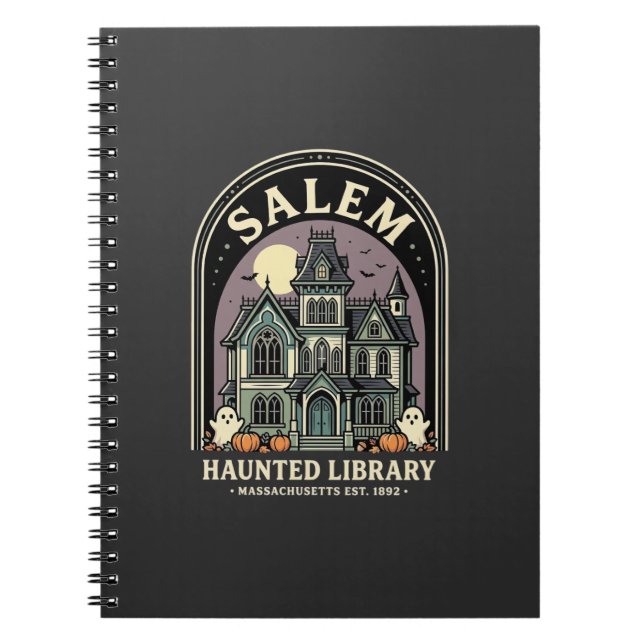 Cuaderno Diseño de Halloween de la Biblioteca Embrujada de  (Frente)