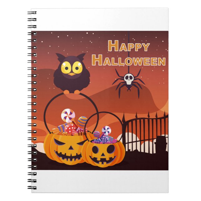 Cuaderno Diseño de Halloween Feliz Muy Cuidado (Frente)