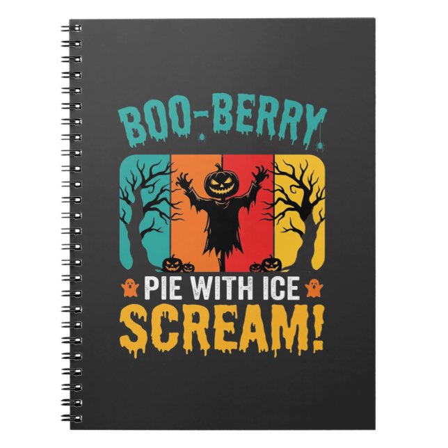 Cuaderno Diseño de helado de Halloween de pastel de Boo-Ber (Frente)