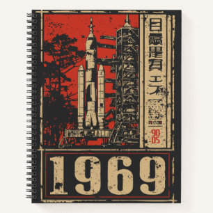 Cuaderno Diseño de historia espacial Moon Landing 1969