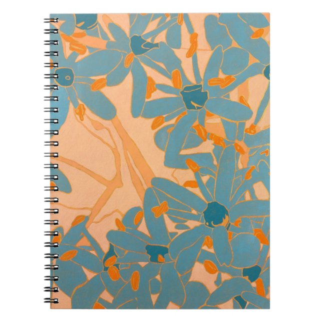 Cuaderno Diseño de hoja contemporáneo melocotón (Frente)
