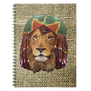 Cuaderno Diseño de humor para leones Rastafarian-Willife