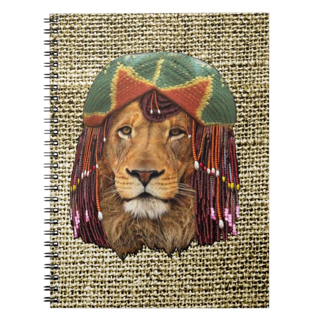 Cuaderno Diseño de humor para leones Rastafarian-Willife (Frente)