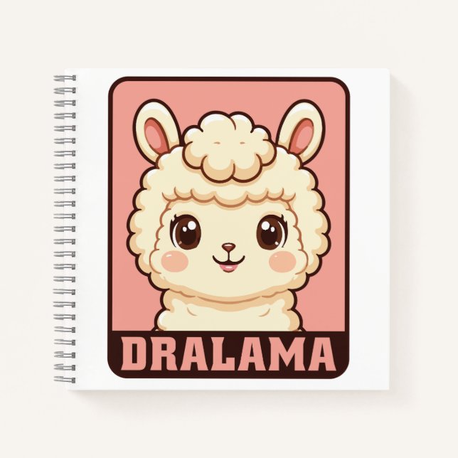 Cuaderno Diseño de ilustración de llama adorable (Anverso)