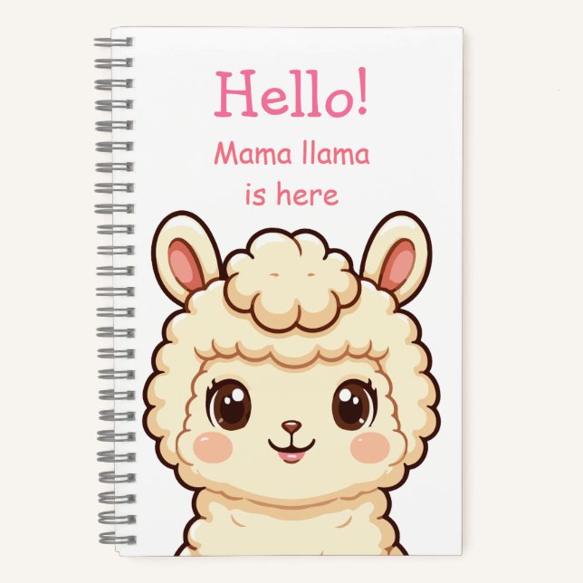 Cuaderno Diseño de ilustración de llama linda (Anverso)