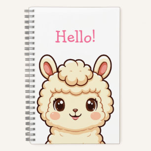 Cuaderno Diseño de ilustración de llama linda
