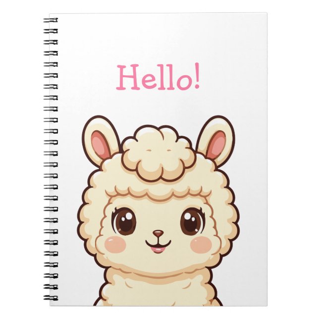 Cuaderno Diseño de ilustración de llama linda (Frente)