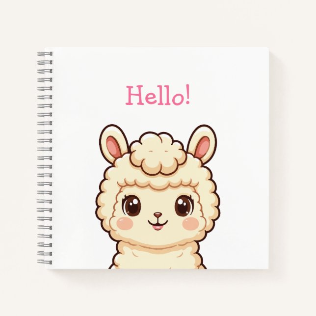 Cuaderno Diseño de ilustración de llama linda (Anverso)