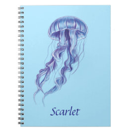 Cuaderno Diseño de ilustracion Purple Jellyfish personaliza