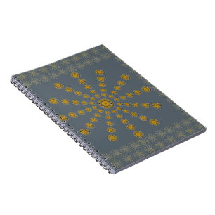 Cuaderno Diseño de impresión de arte de dot al girasol de G