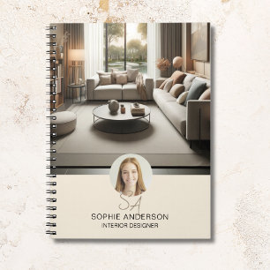 Cuaderno Diseño de interiores de fotos de monograma persona