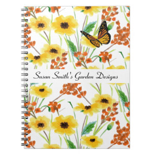 Cuaderno Diseño de jardines florales de acuarela