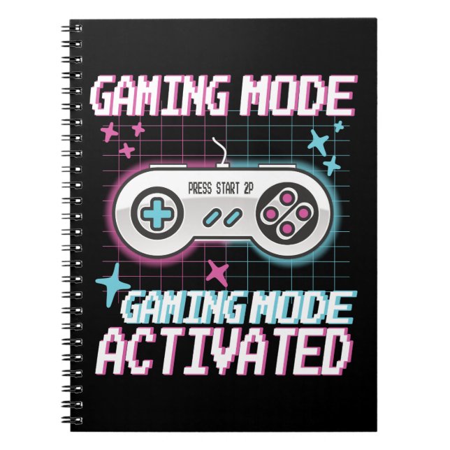 Cuaderno Diseño de juego de píxeles retro activado en modo  (Frente)