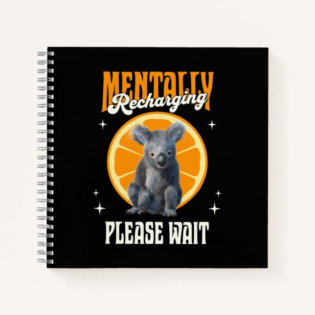 Cuaderno Diseño de Koala Introvertido Recargándose Mentalme (Anverso)