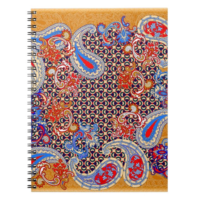 Cuaderno Diseño de la bufanda multicolor Paisley (Frente)