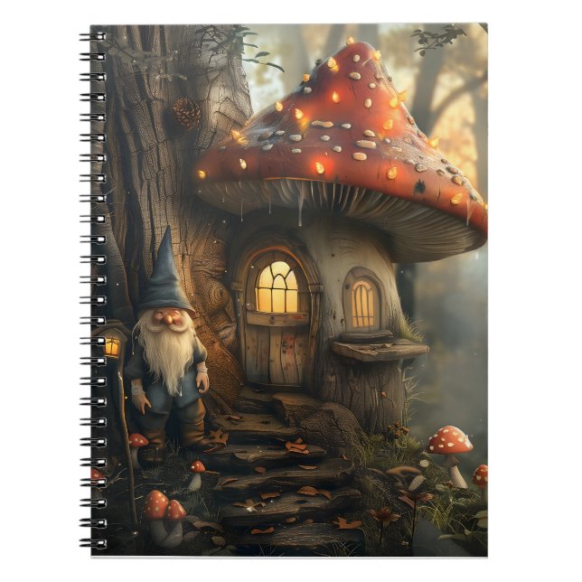 Cuaderno Diseño de la casa de Gnome y champiñones (Frente)