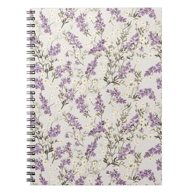 Cuaderno Diseño de la flor Lilac Lavender (Frente)