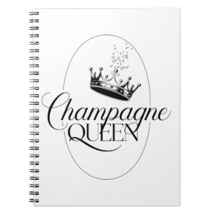 Cuaderno Diseño de la reina de champagne con corona