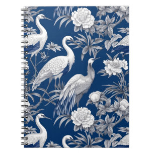 Cuaderno Diseño de la serie Chinoserie azul y blanco 7