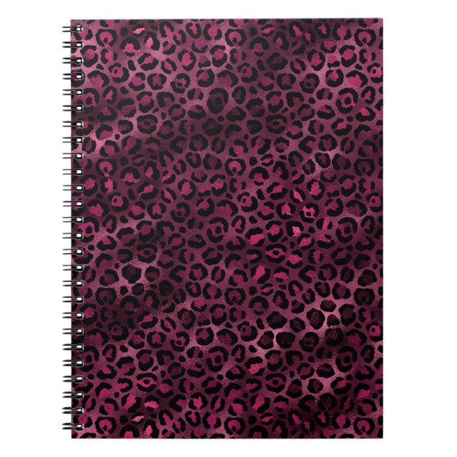 Cuaderno Diseño de la serie de Leopardo de Borgoña y Oro 9 (Frente)