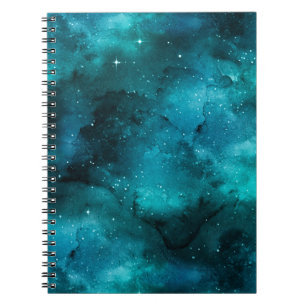 Cuaderno Diseño de la serie Galaxia Verde Azulado 7