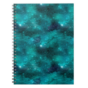 Cuaderno Diseño de la serie Galaxia Verde Azulado 8