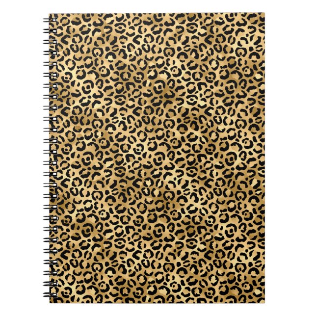 Cuaderno Diseño de la serie Leopardo Azul y Oro 2 (Frente)