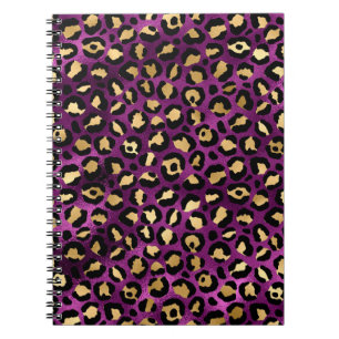 Cuaderno Diseño de la serie Leopardo púrpura y dorado 1