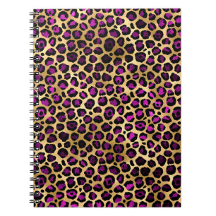 Cuaderno Diseño de la serie Leopardo púrpura y dorado 4